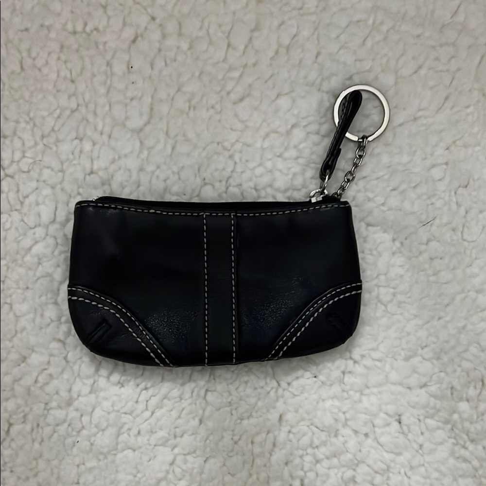 Coach Black Leather Keychain Pouch
